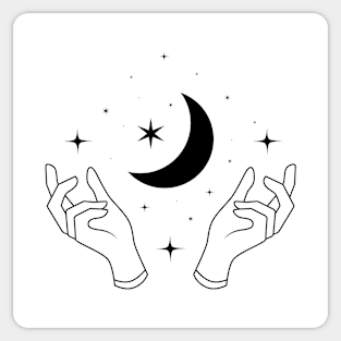 Hand and Moon Sticker